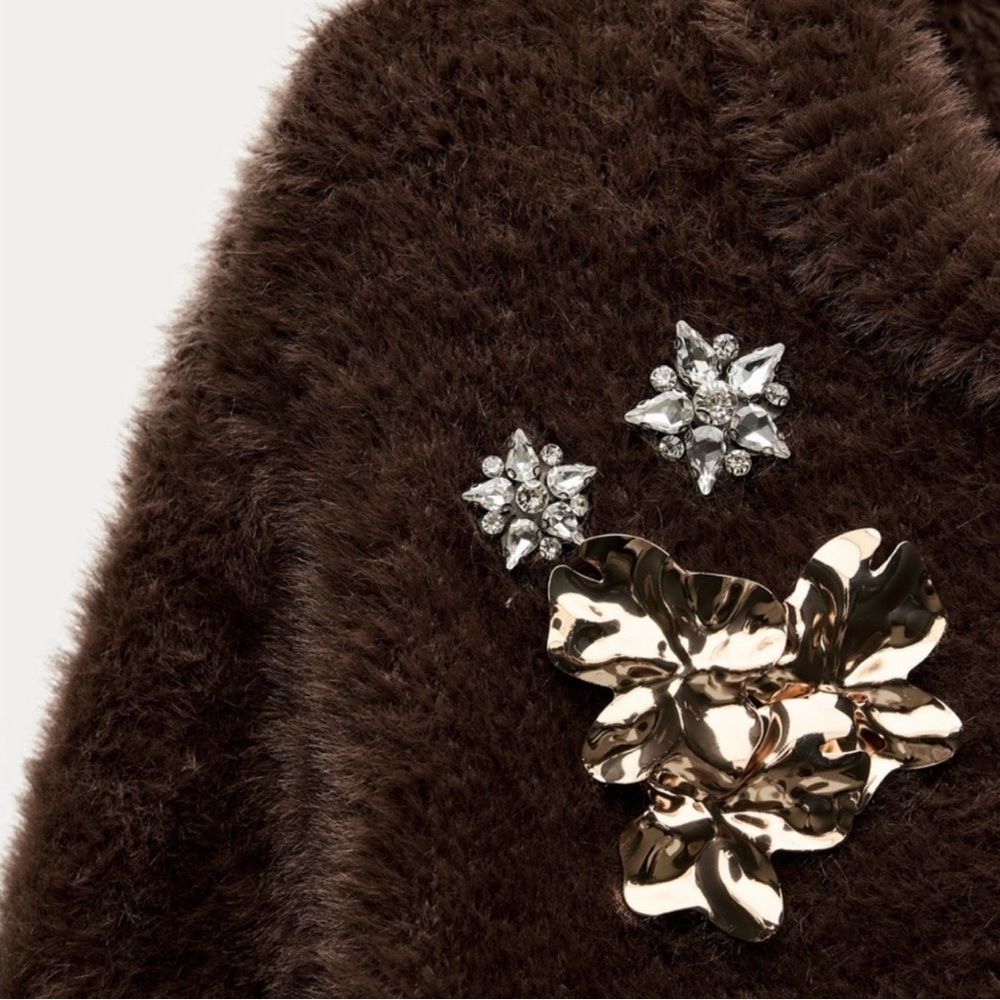 Zara Embellished Fuzzy Sweater - Picture 5 of 6